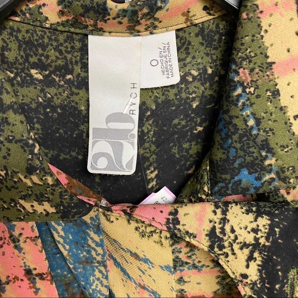 2B.Rych | 100% Silk Multi Color Green Dress Size 0 - Picture 3 of 7